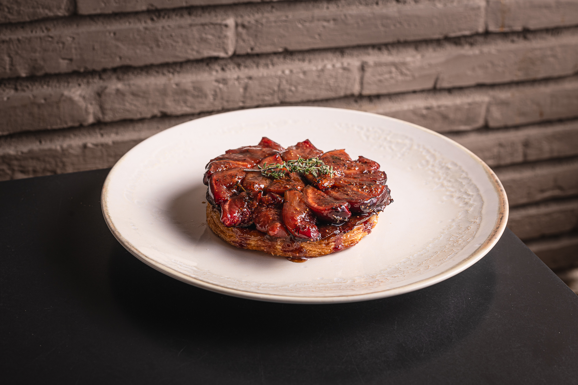 Tatin de higos con abanico Joselito