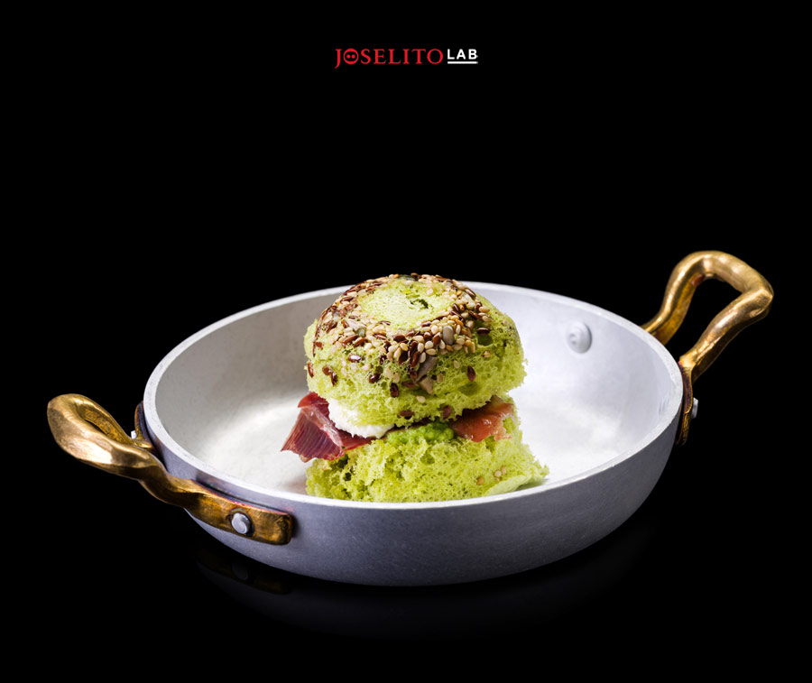Sándwich de guisantes y jamón Joselito