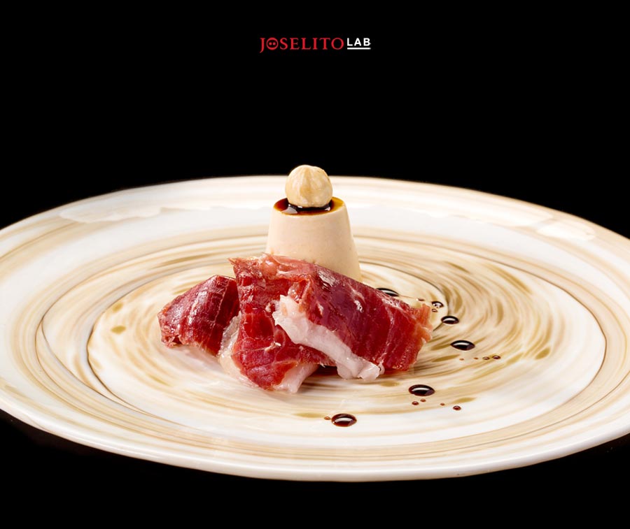 Jamón Joselito, semifrío de avellanas y vinagre balsámico