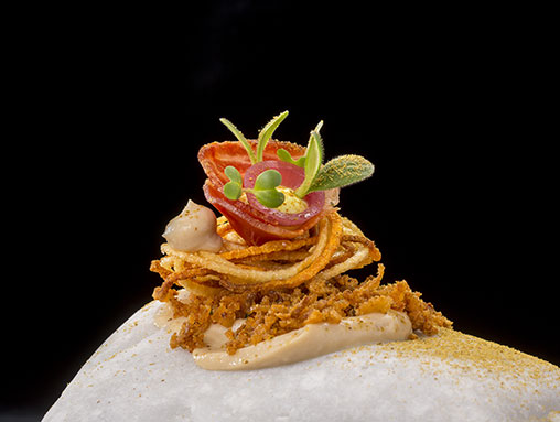 Patata Crocante con jamón Joselito
