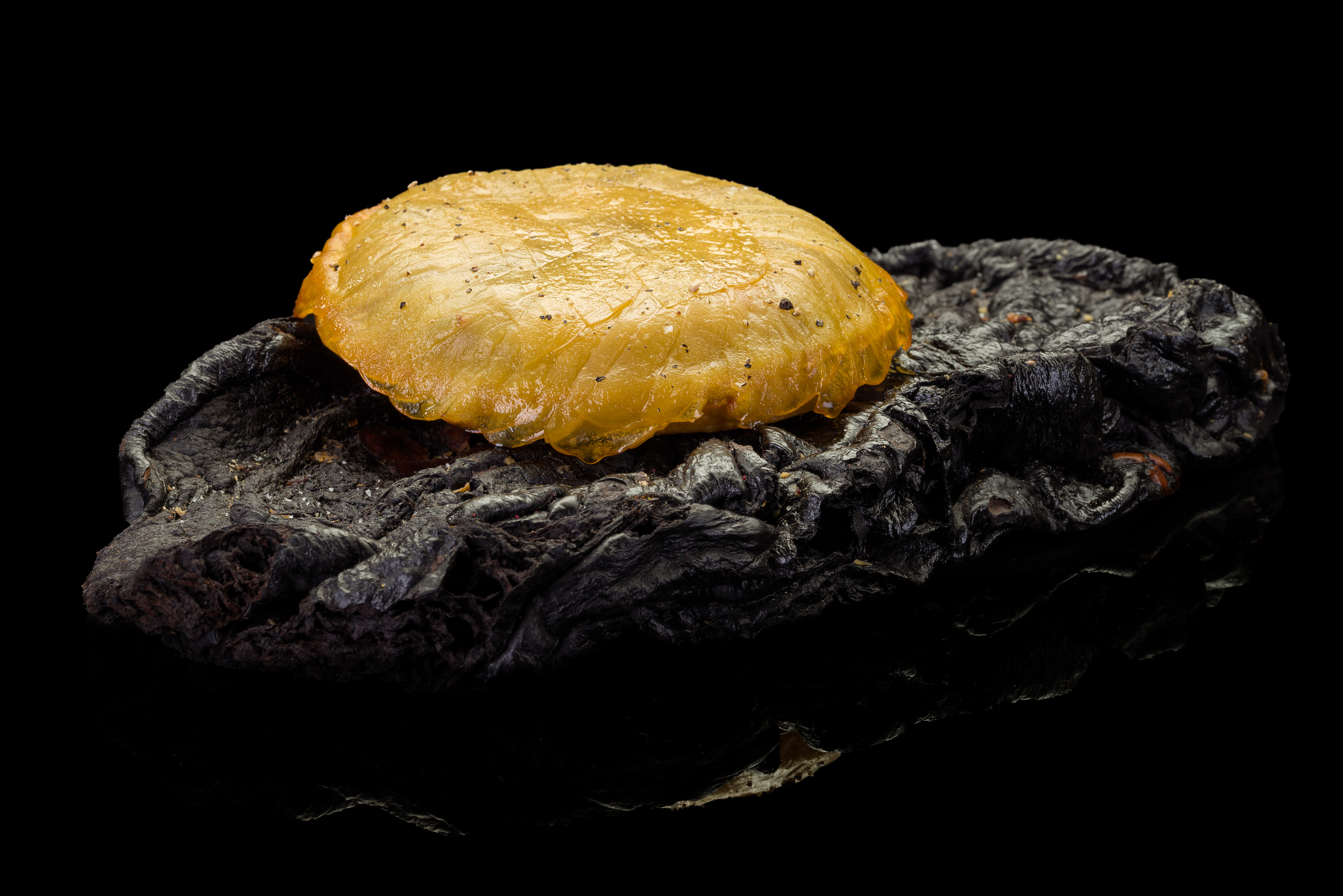 Pastel de abanico de cerdo con manzanas golden.