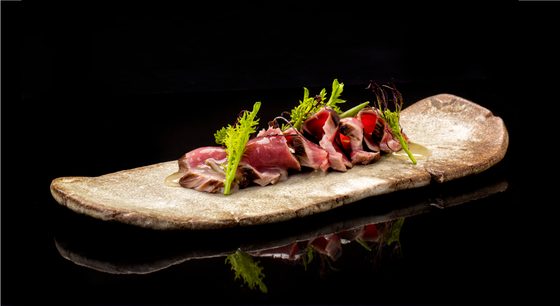 Tataki de solomillo Joselito con brasa de sarmiento